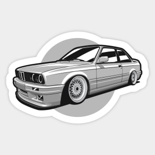 Silver Gray E30 Classic Coupe Sticker